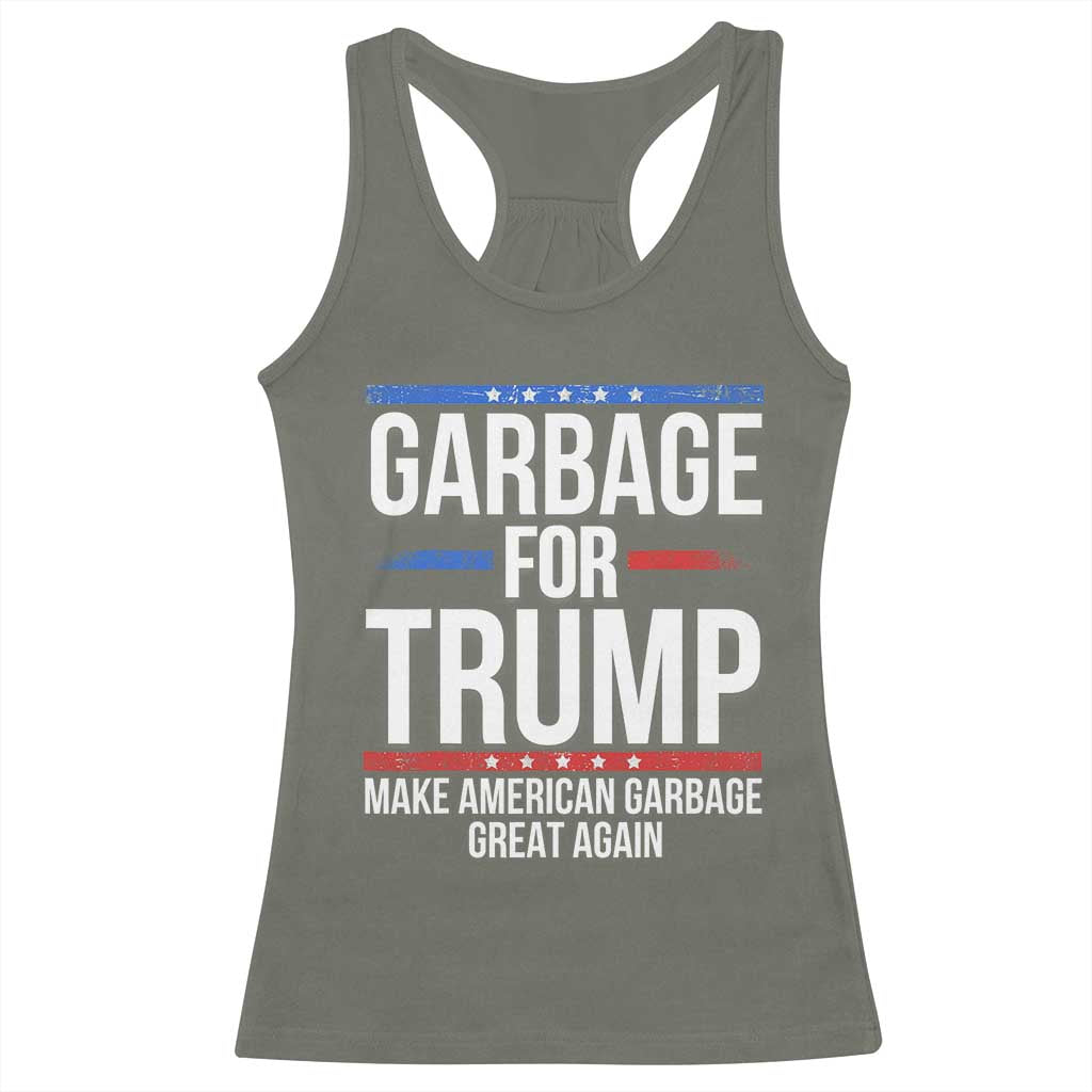 Garbage For Trump 2024 Racerback Tank Top Make American Garbage Great Again TS02 Military Green Print Your Wear