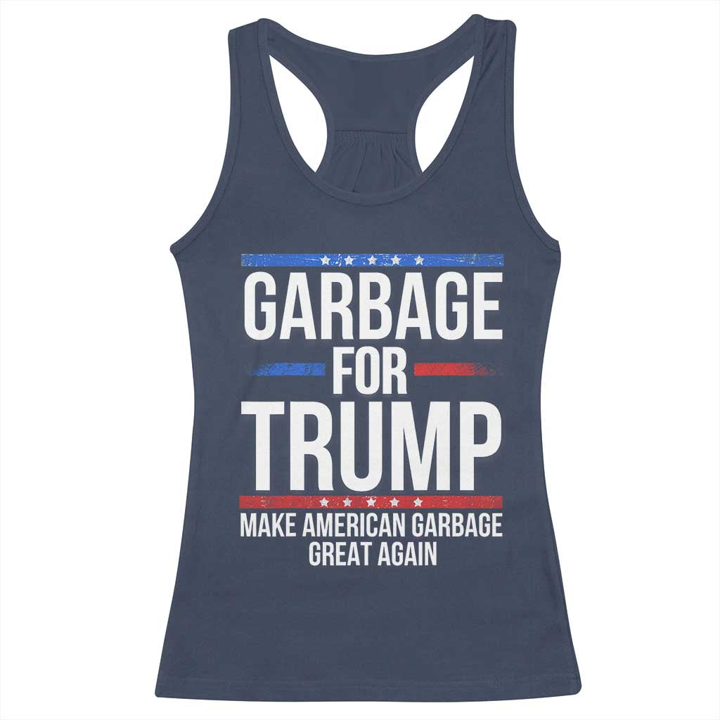 Garbage For Trump 2024 Racerback Tank Top Make American Garbage Great Again TS02 Navy Print Your Wear