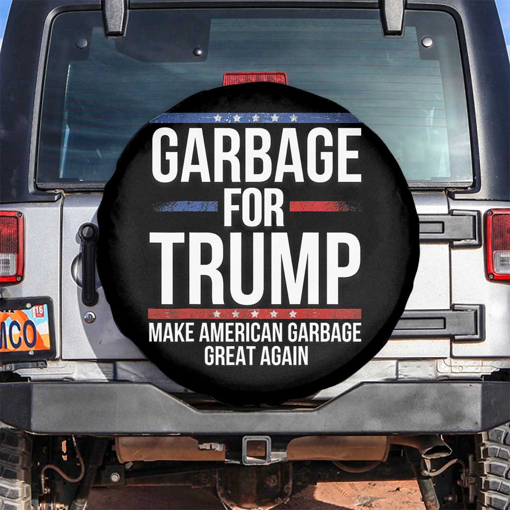 Garbage For Trump 2024 Spare Tire Cover Make American Garbage Great Again TS02 No hole Black Print Your Wear