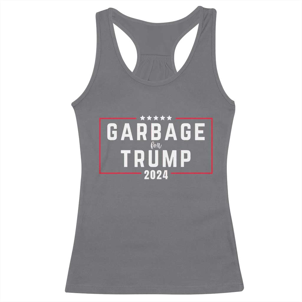 Garbage For Trump 2024 Racerback Tank Top US 47th President TS02 Charcoal Print Your Wear