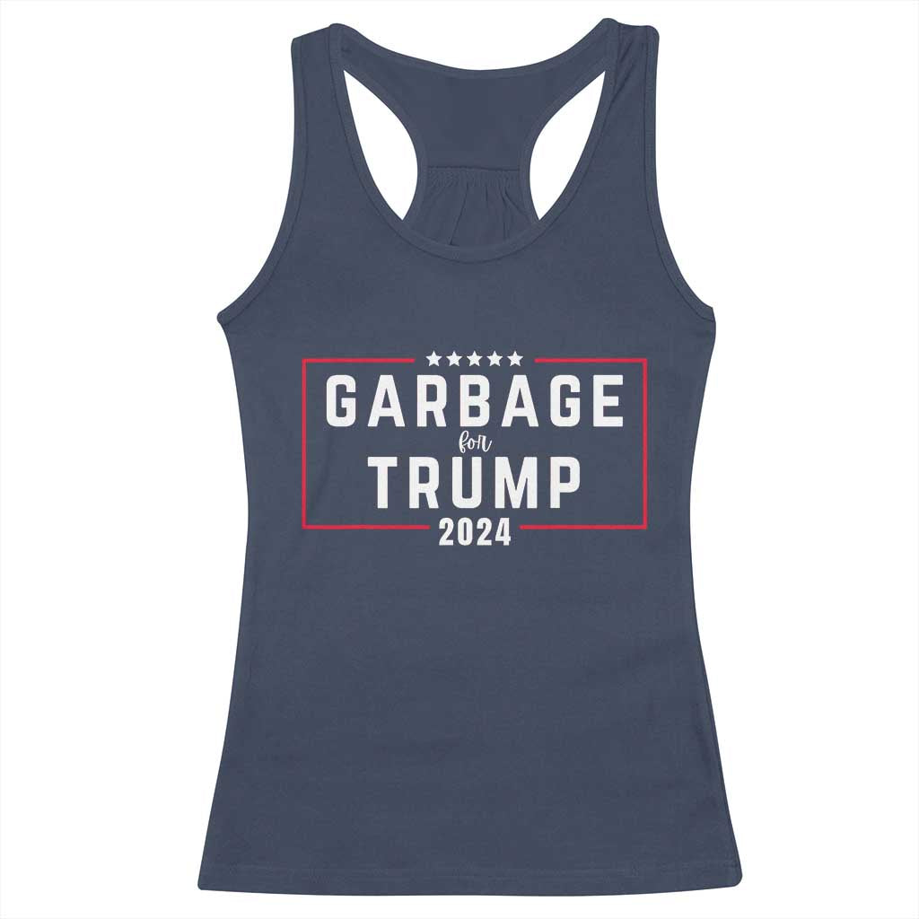 Garbage For Trump 2024 Racerback Tank Top US 47th President TS02 Navy Print Your Wear