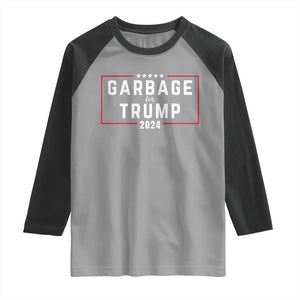 Garbage For Trump 2024 Raglan Shirt US 47th President TS02 Sport Gray Black Print Your Wear