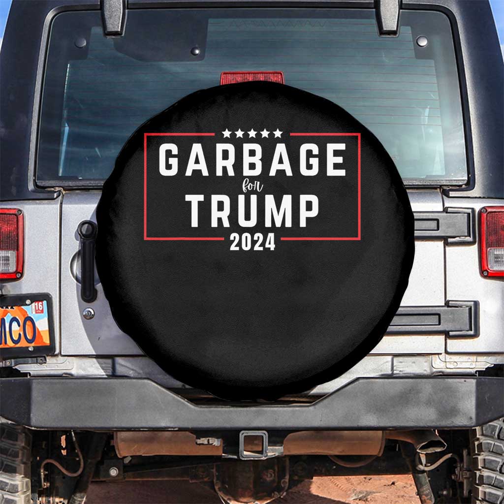 Garbage For Trump 2024 Spare Tire Cover US 47th President TS02 No hole Black Print Your Wear