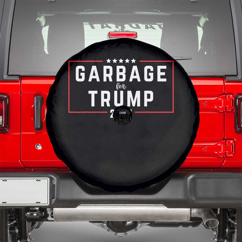 Garbage For Trump 2024 Spare Tire Cover US 47th President TS02 Black Print Your Wear