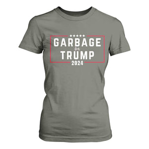 Garbage For Trump 2024 T Shirt For Women US 47th President TS02 Military Green Print Your Wear