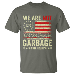 Garbage For Trump 2024 T Shirt We Are Not Garbage We The People American Flag TS02 Military Green Print Your Wear