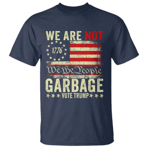 Garbage For Trump 2024 T Shirt We Are Not Garbage We The People American Flag TS02 Navy Print Your Wear