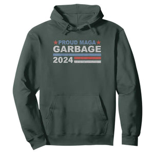 Proud Garbage 2024 Hoodie Vote Trump for President Election TS02 Dark Forest Green Print Your Wear