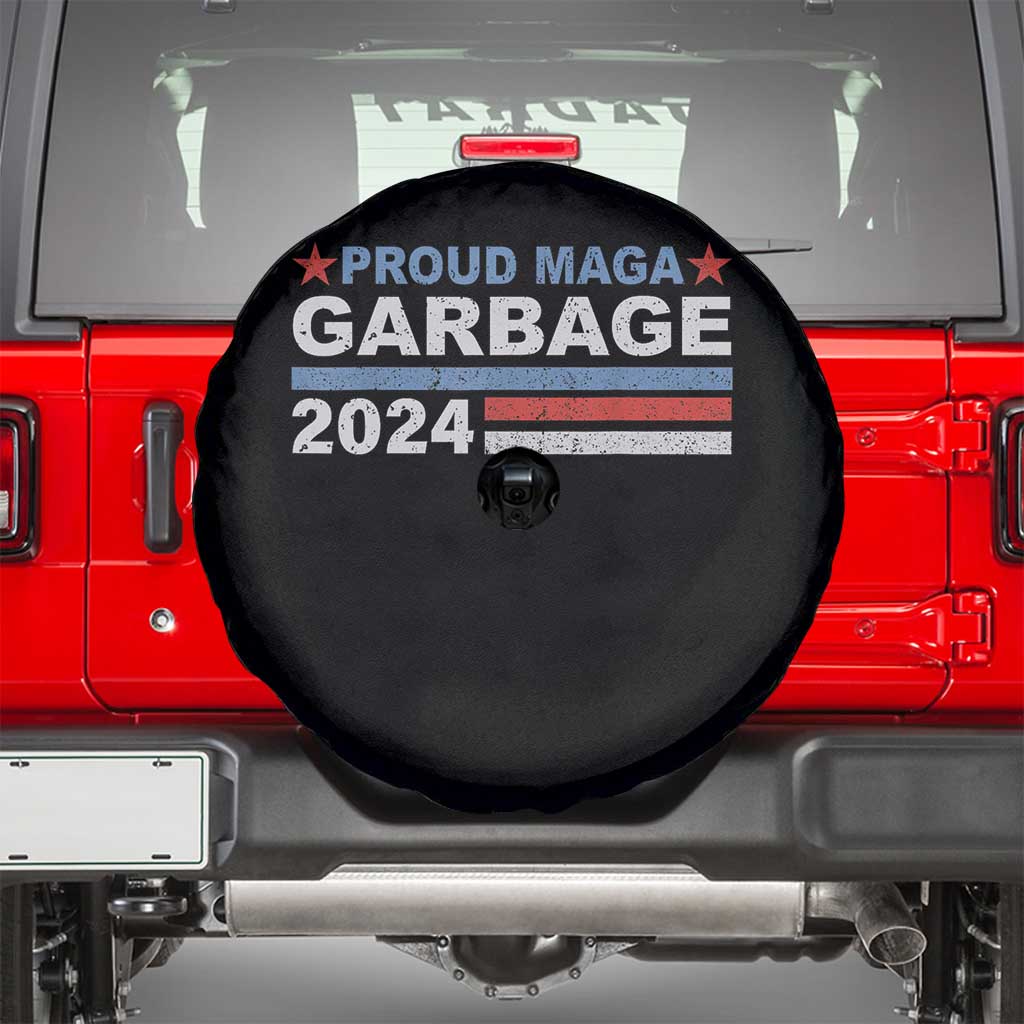 Proud Garbage 2024 Spare Tire Cover Vote Trump for President Election TS02 Black Print Your Wear