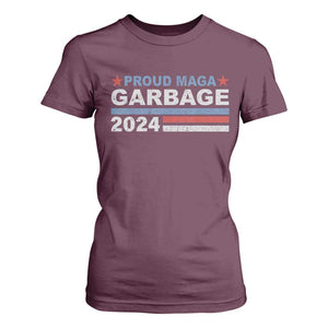 Proud Garbage 2024 T Shirt For Women Vote Trump for President Election TS02 Maroon Print Your Wear