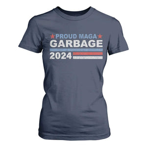 Proud Garbage 2024 T Shirt For Women Vote Trump for President Election TS02 Navy Print Your Wear