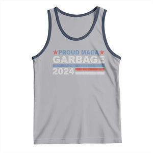 Proud Garbage 2024 Tank Top Vote Trump for President Election TS02 Athletic Heather Navy Print Your Wear