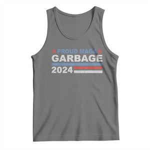 Proud Garbage 2024 Tank Top Vote Trump for President Election TS02 Black Heather Print Your Wear