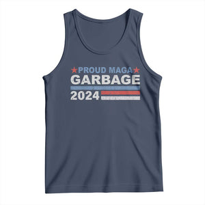 Proud Garbage 2024 Tank Top Vote Trump for President Election TS02 Navy Print Your Wear