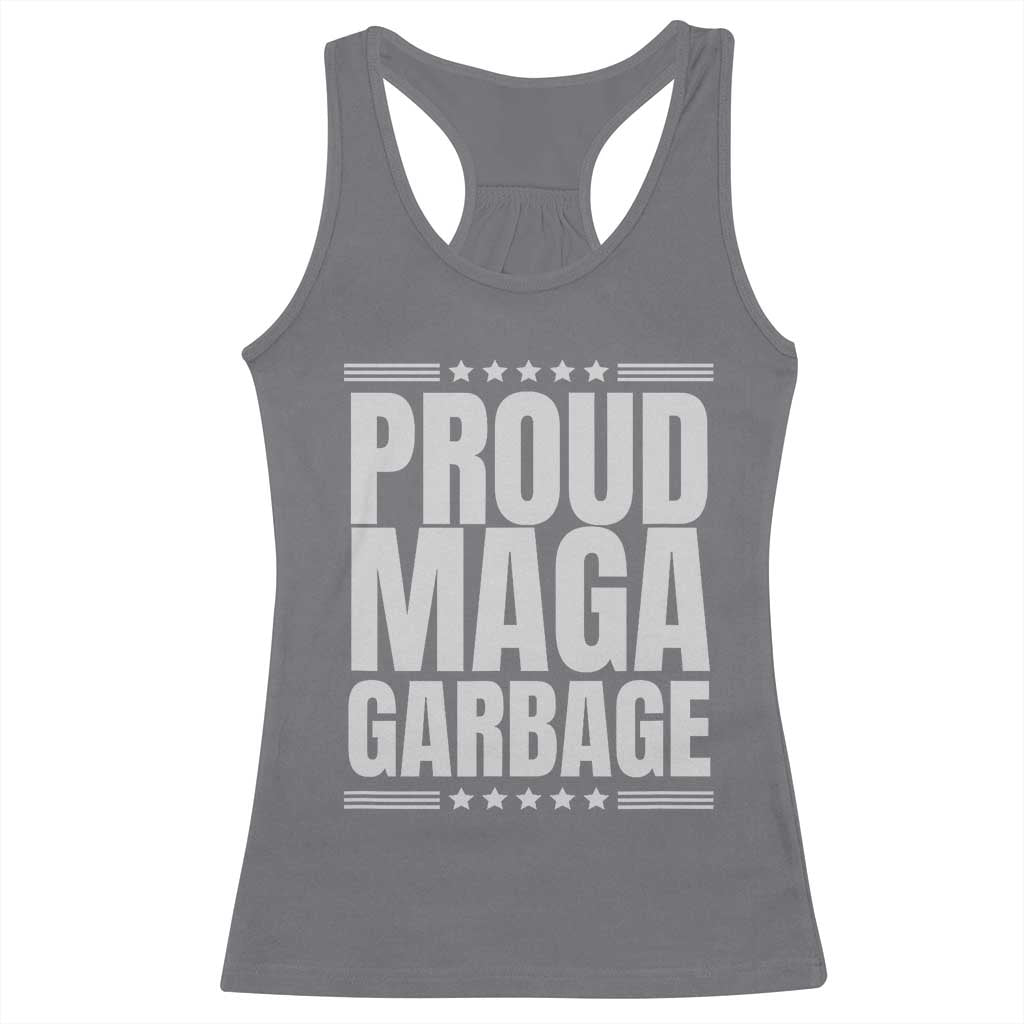 Proud Garbage 2024 Racerback Tank Top Vote Trump for President TS02 Charcoal Print Your Wear