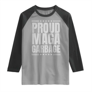 Proud Garbage 2024 Raglan Shirt Vote Trump for President TS02 Sport Gray Black Print Your Wear