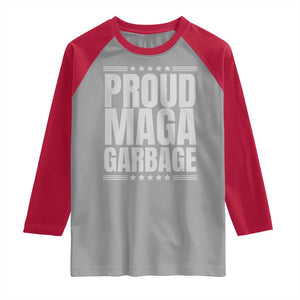 Proud Garbage 2024 Raglan Shirt Vote Trump for President TS02 Sport Gray Red Print Your Wear
