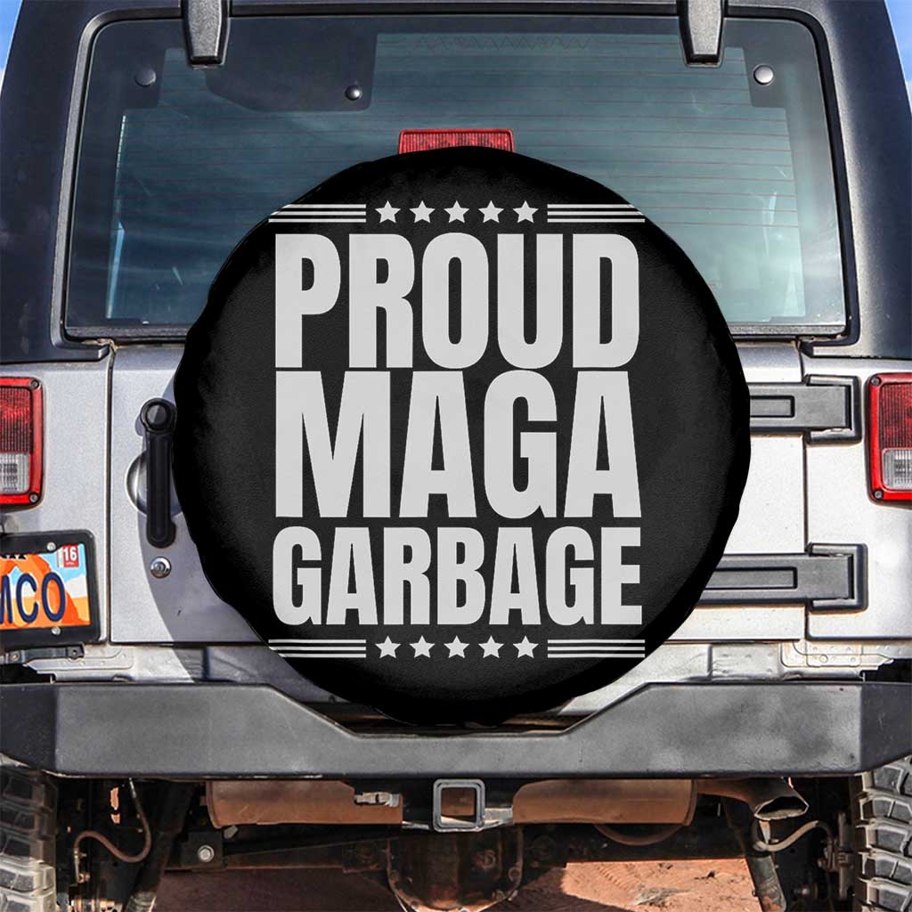 Proud Garbage 2024 Spare Tire Cover Vote Trump for President TS02 No hole Black Print Your Wear