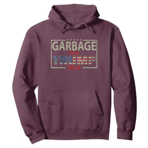 Garbage For Trump 2024 Hoodie 47th President American Flag TS02 Maroon Print Your Wear