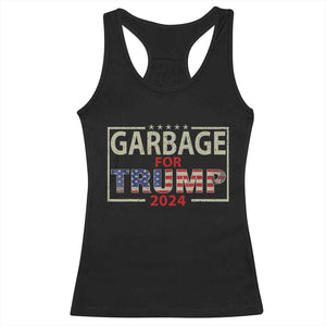 Garbage For Trump 2024 Racerback Tank Top 47th President American Flag TS02 Black Print Your Wear