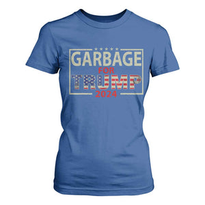 Garbage For Trump 2024 T Shirt For Women 47th President American Flag TS02 Royal Blue Print Your Wear