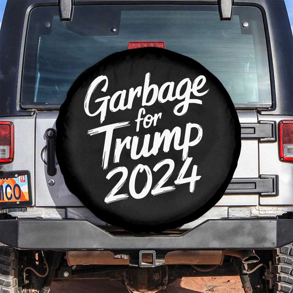Garbage For Trump 2024 Spare Tire Cover We Are Not Garbage Vote Trump TS02 No hole Black Print Your Wear