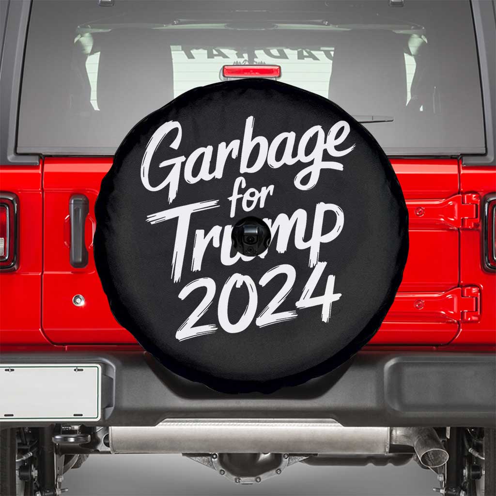 Garbage For Trump 2024 Spare Tire Cover We Are Not Garbage Vote Trump TS02 Black Print Your Wear