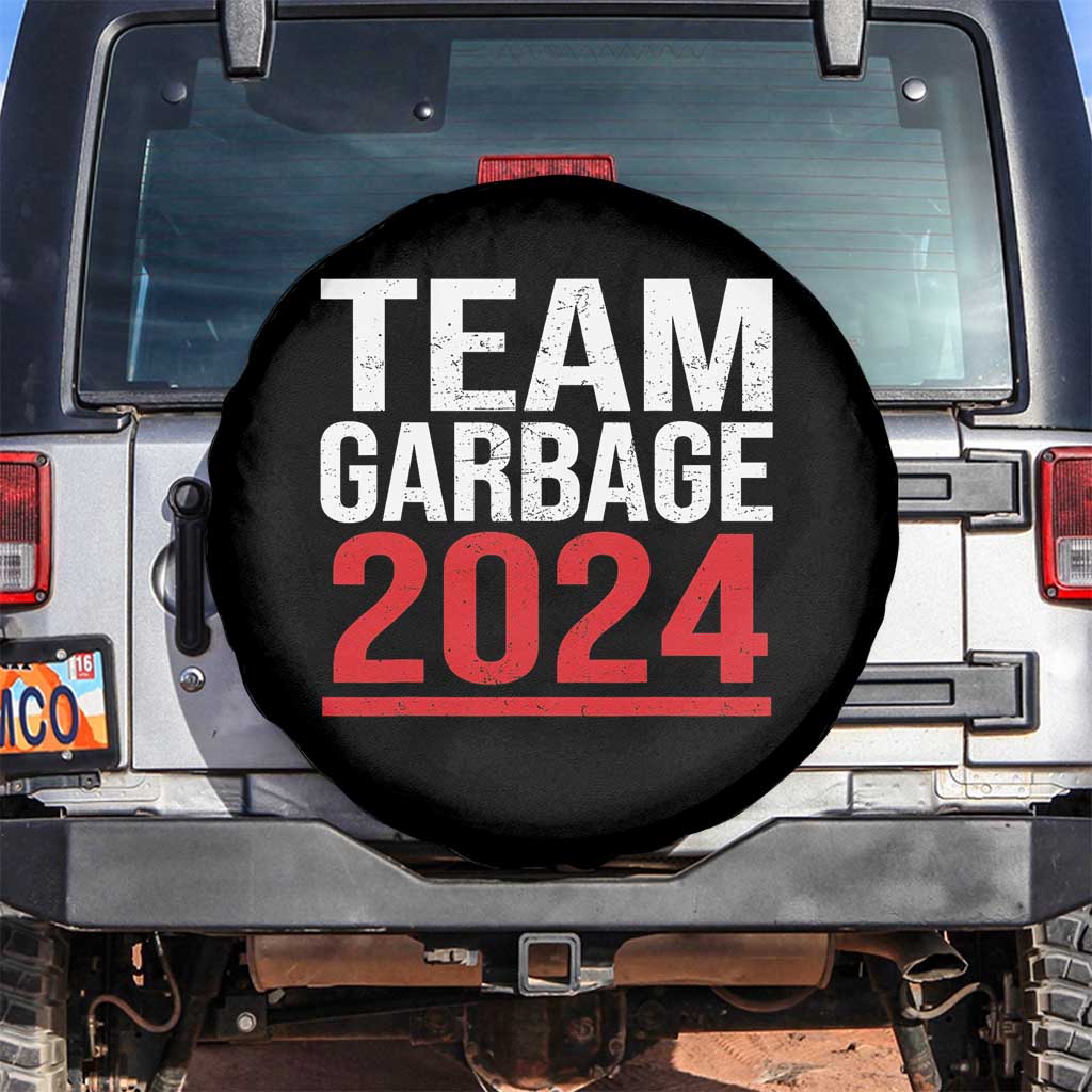 Team Garbage 2024 Spare Tire Cover For Trump 47th President TS02 No hole Black Print Your Wear