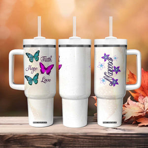 Faith Hope Love Butterfly Tumbler With Handle Personalized TS04 Print Your Wear