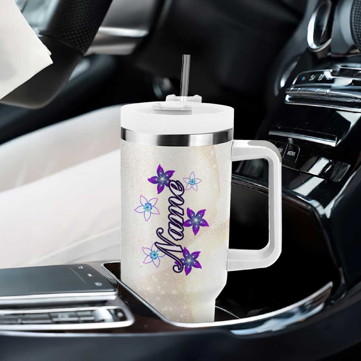 Faith Hope Love Butterfly Tumbler With Handle Personalized TS04 Print Your Wear