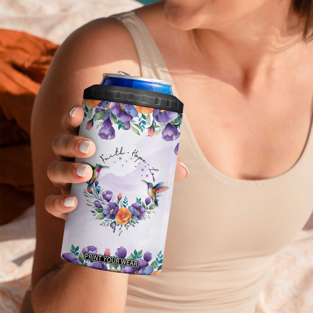 Hummingbird Faith Personalized 4 in 1 Can Cooler Tumbler Personalized TS04 Print Your Wear