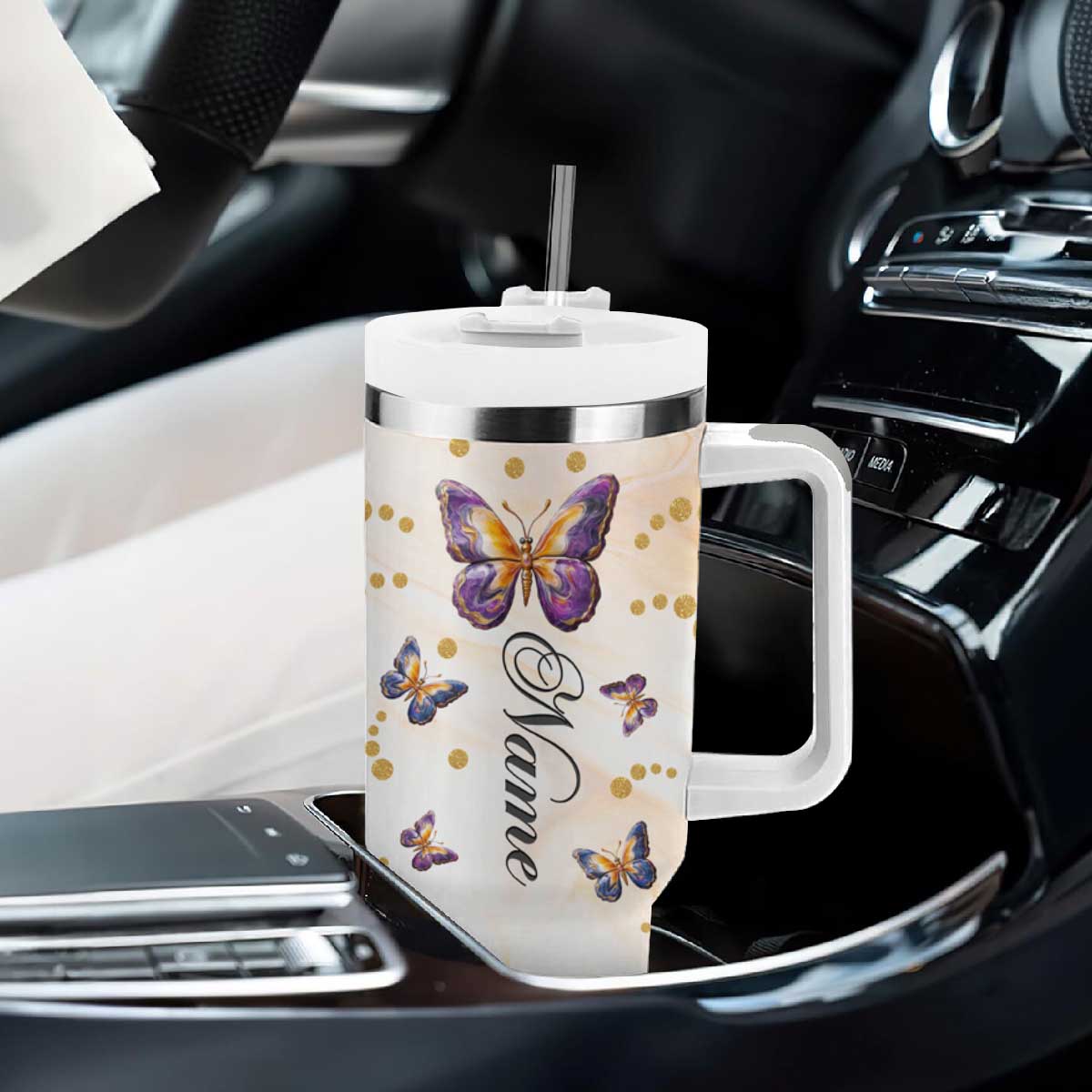 Butterfly Faith Hope Love Tumbler With Handle Personalized TS04 Print Your Wear