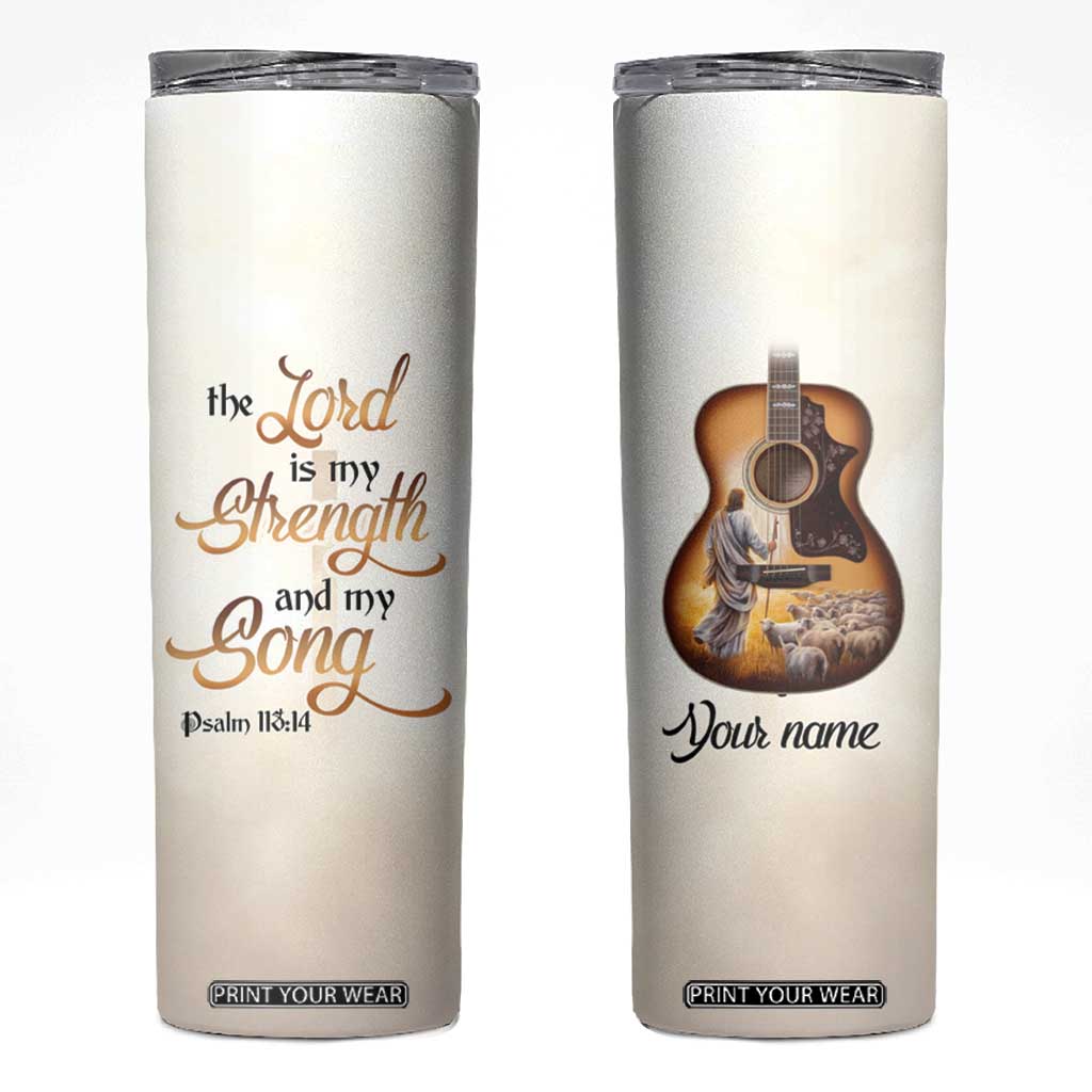 The Lord Is My Strength And My Song Skinny Tumbler Personalized TS04 Multicolor Print Your Wear