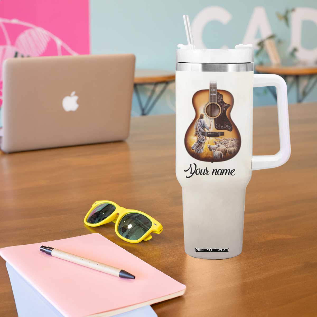 The Lord Is My Strength And My Song Tumbler With Handle Personalized TS04 Print Your Wear