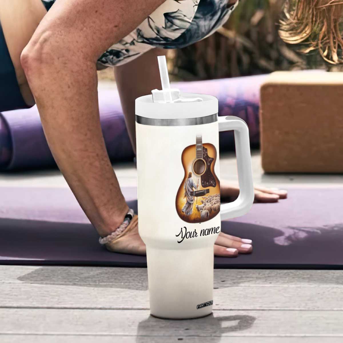 The Lord Is My Strength And My Song Tumbler With Handle Personalized TS04 Print Your Wear