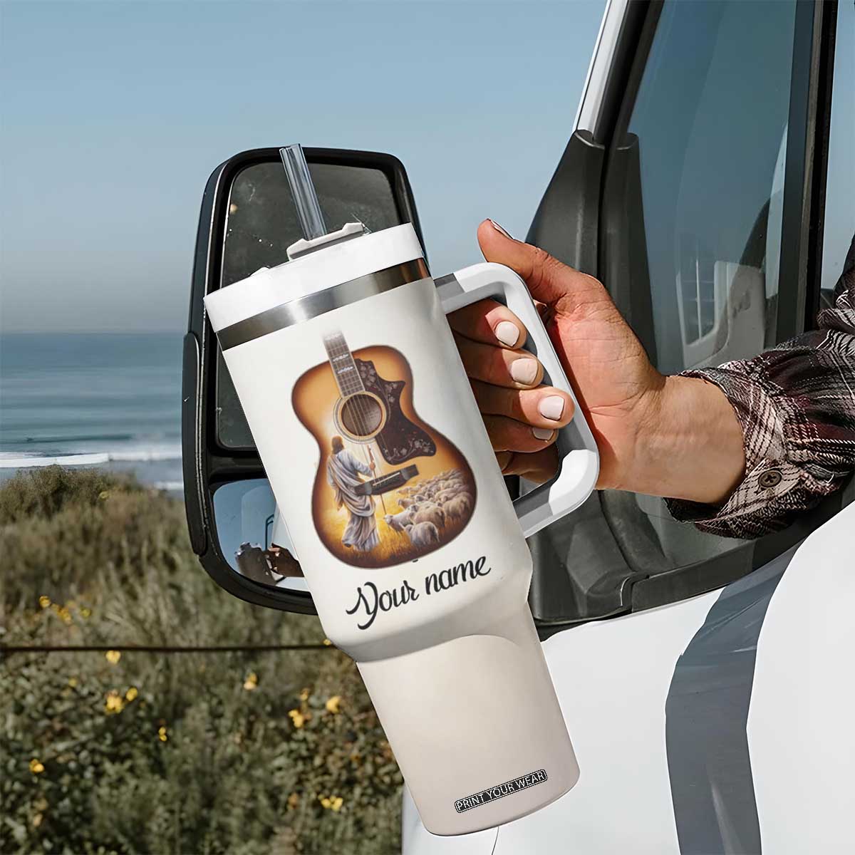 The Lord Is My Strength And My Song Tumbler With Handle Personalized TS04 Print Your Wear