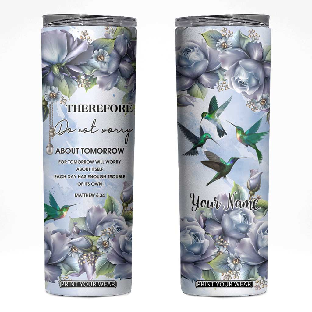 Hummingbird Faith Skinny Tumbler Personalized TS04 Multicolor Print Your Wear