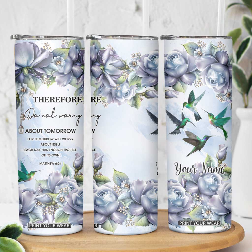 Hummingbird Faith Skinny Tumbler Personalized TS04 Print Your Wear