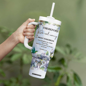 Hummingbird Faith Tumbler With Handle Personalized TS04 Print Your Wear