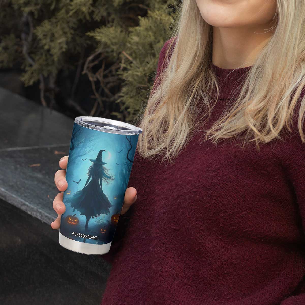 Halloween Witch Into The Woods Tumbler Cup Personalized TS04 Print Your Wear