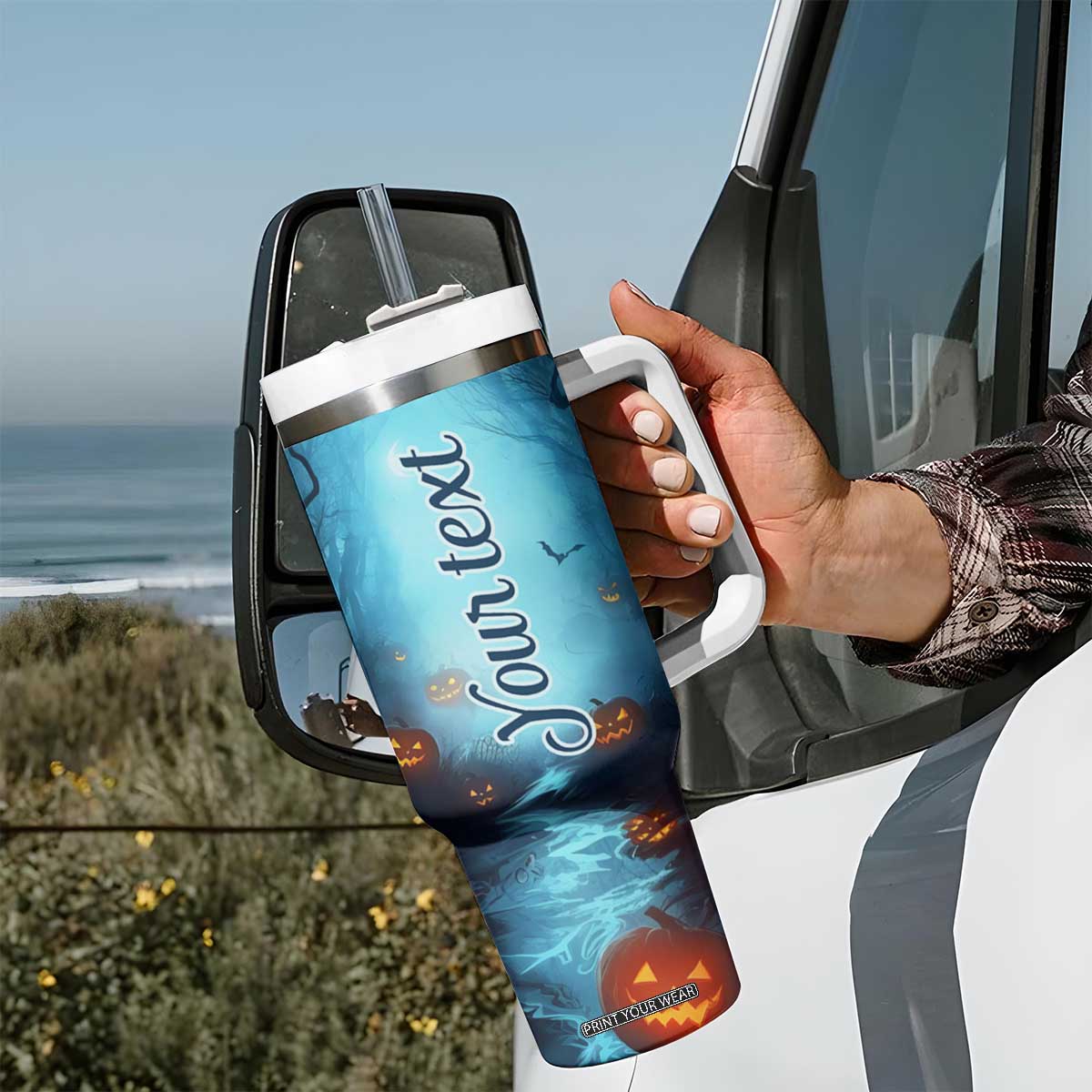 Halloween Witch Into The Woods Tumbler With Handle Personalized TS04 Print Your Wear