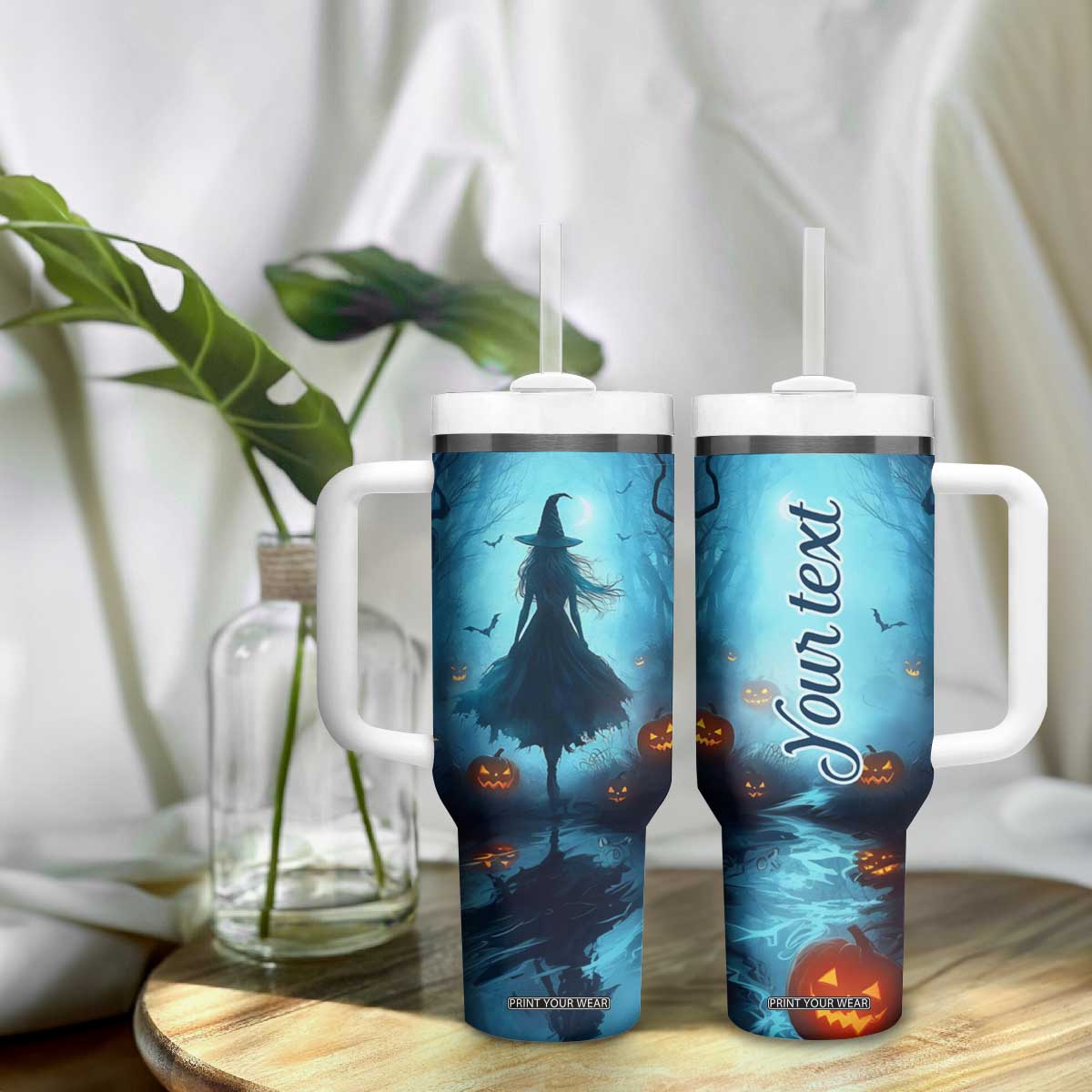Halloween Witch Into The Woods Tumbler With Handle Personalized TS04 Print Your Wear