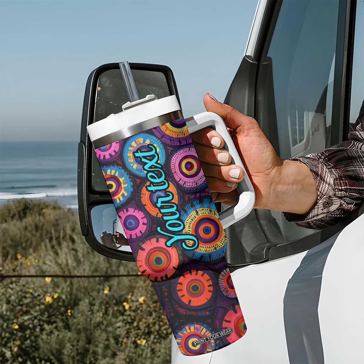 Crochet Pattern Tumbler With Handle Personalized TS04 Print Your Wear