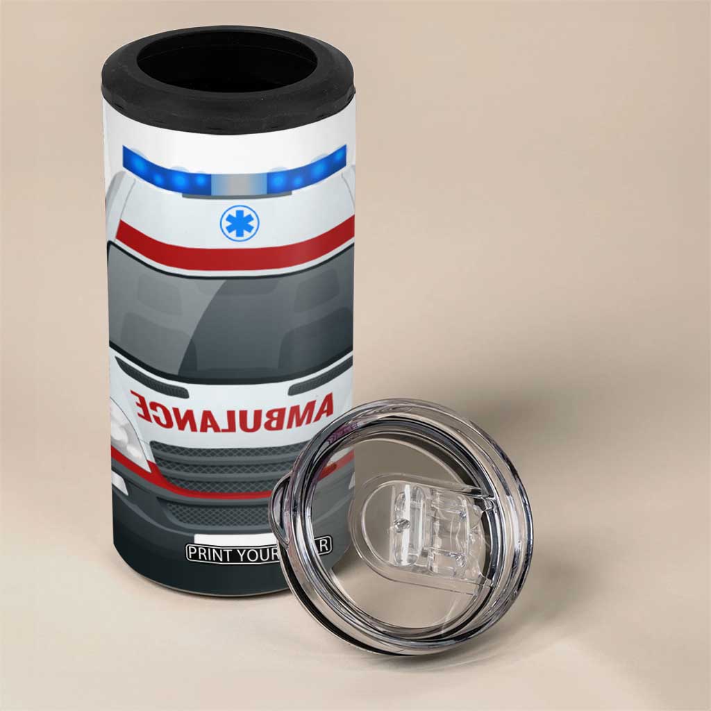 Ambulance Head And Back Personalized 4 in 1 Can Cooler Tumbler TS04 Print Your Wear