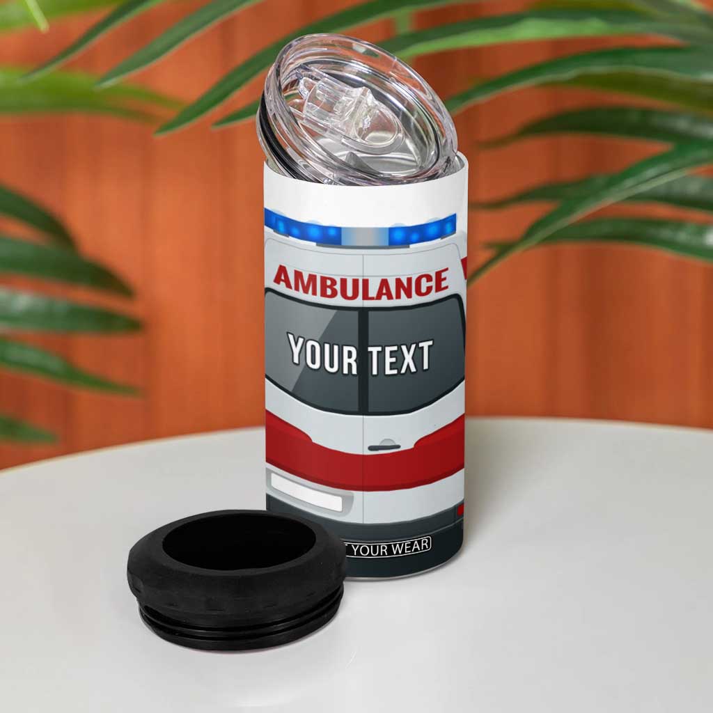 Ambulance Head And Back Personalized 4 in 1 Can Cooler Tumbler TS04 Print Your Wear