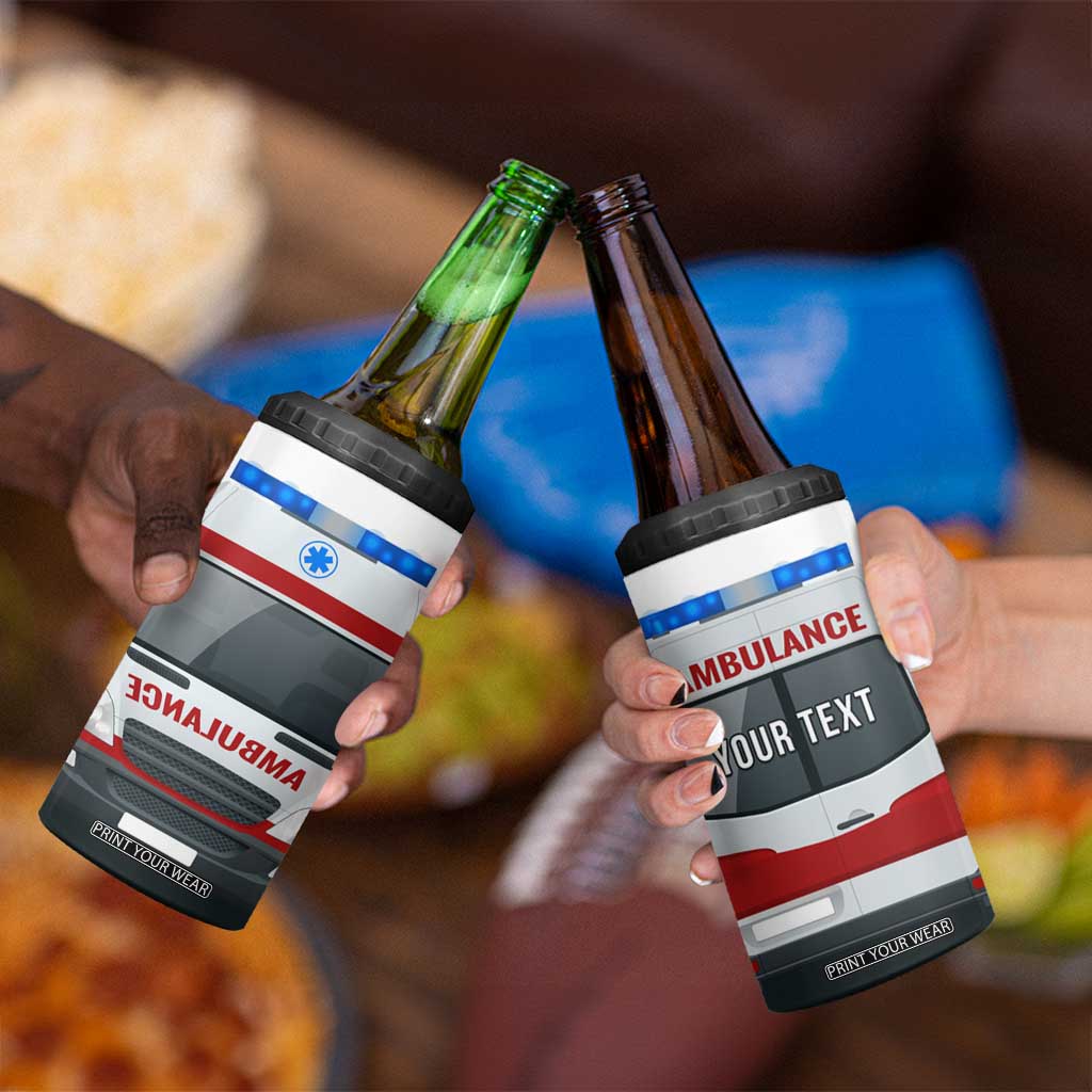 Ambulance Head And Back Personalized 4 in 1 Can Cooler Tumbler TS04 Print Your Wear