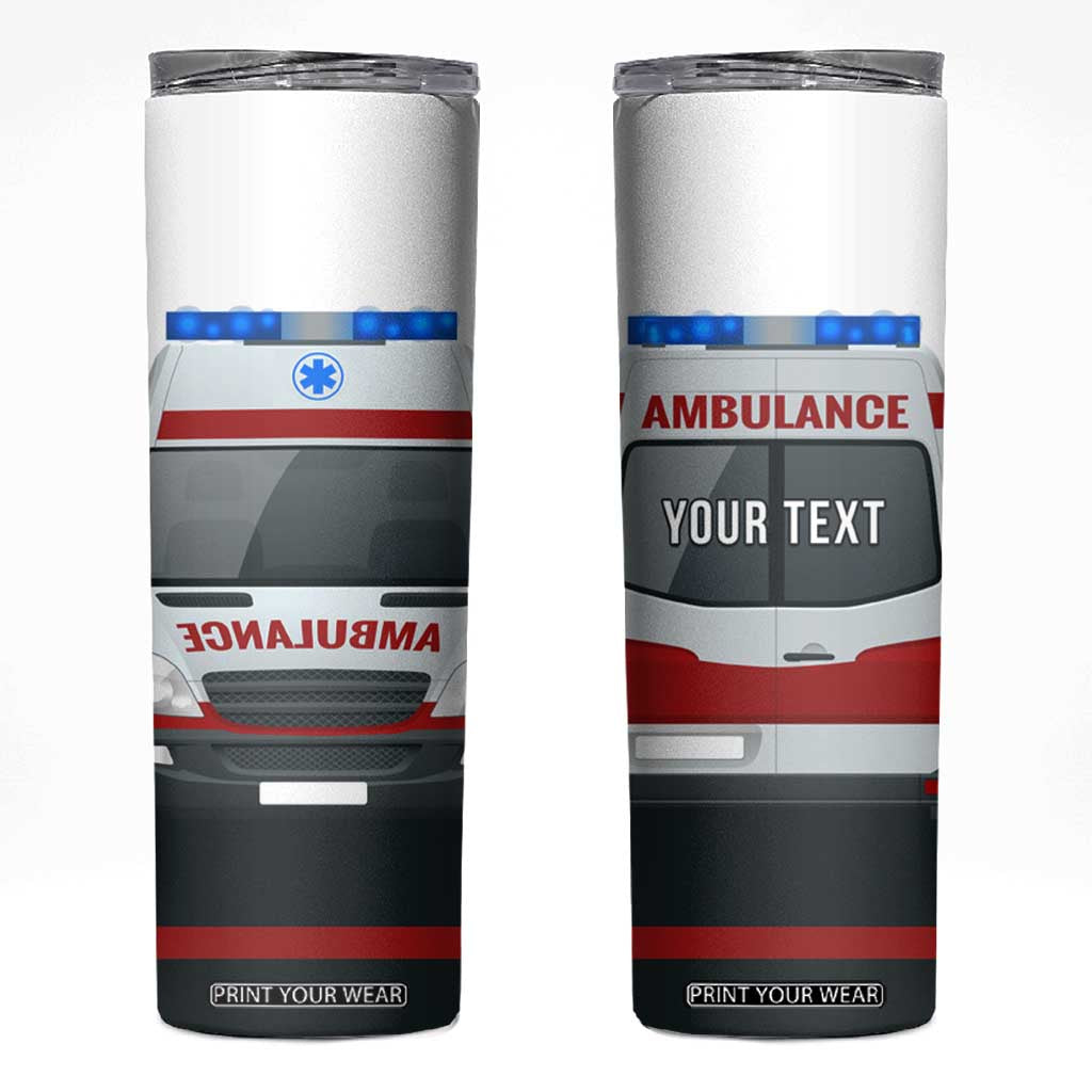 Ambulance Head And Back Personalized Skinny Tumbler TS04 Multicolor Print Your Wear