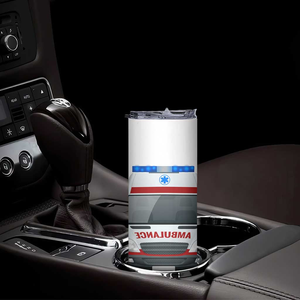 Ambulance Head And Back Personalized Skinny Tumbler TS04 Print Your Wear