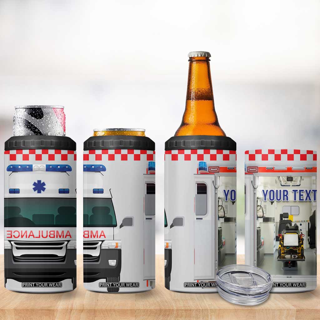 Ambulance Emergency Car Personalized 4 in 1 Can Cooler Tumbler TS04 Print Your Wear