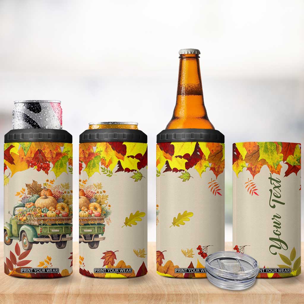 Pumpkin Truck Autumn Personalized 4 in 1 Can Cooler Tumbler TS04 Print Your Wear